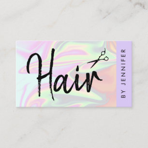 Stijlvol, elegant holografisch haarstylist visitekaartje