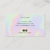 Stijlvol, elegant holografisch haarstylist visitekaartje (Achterkant)