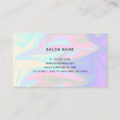 Stijlvol, elegant holografisch haarstylist visitekaartje (Achterkant)