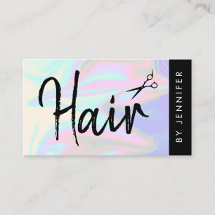 Stijlvol, elegant holografisch haarstylist visitekaartje
