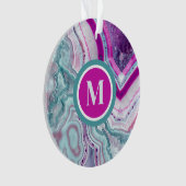 Stijlvol Elegant Initiaal Monogram Kerst Ornament (voorkant)