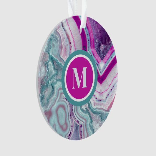 Stijlvol Elegant Initiaal Monogram Kerst Ornament (voorkant)