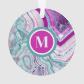Stijlvol Elegant Initiaal Monogram Kerst Ornament (achterkant)