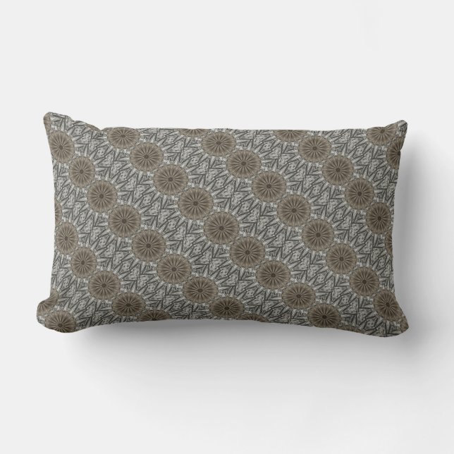 Stijlvol elegant Kaleidoscope Design Brown Grey Buitenkussen (Voorkant)