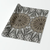 Stijlvol elegant Kaleidoscope Design Brown Grey Cadeaupapier (Uitgerold)