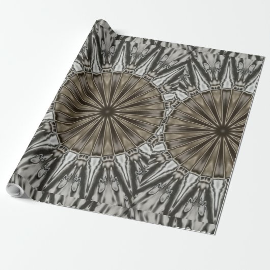 Stijlvol elegant Kaleidoscope Design Brown Grey Cadeaupapier (Uitgerold)