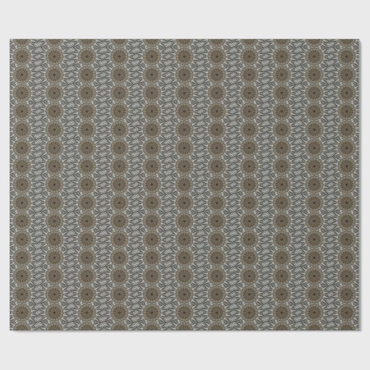 Stijlvol elegant Kaleidoscope Design Brown Grey Cadeaupapier (Vlak)