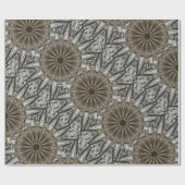 Stijlvol elegant Kaleidoscope Design Brown Grey Cadeaupapier (Vlak)