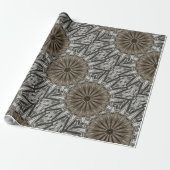 Stijlvol elegant Kaleidoscope Design Brown Grey Cadeaupapier (Uitgerold)