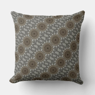 Stijlvol elegant Kaleidoscope Design Brown Grey Kussen