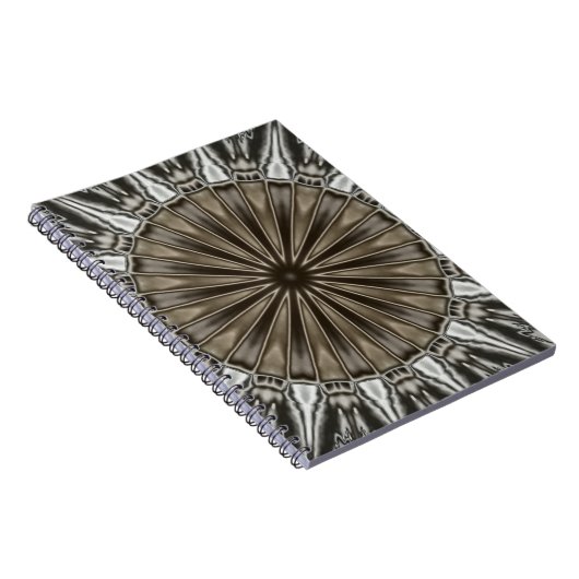Stijlvol elegant Kaleidoscope Design Brown Grey Notitieboek (Rechterzijde)