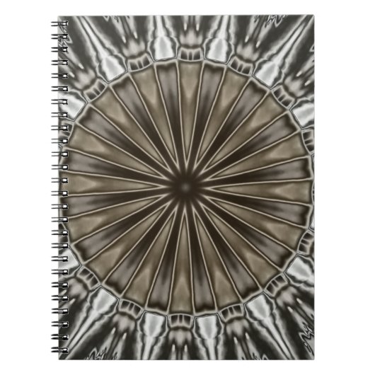 Stijlvol elegant Kaleidoscope Design Brown Grey Notitieboek (Voorkant)