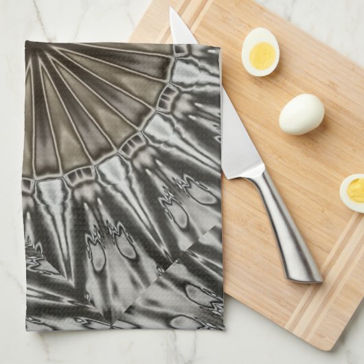 Stijlvol elegant Kaleidoscope Design Brown Grey Theedoek (Quarter Fold)