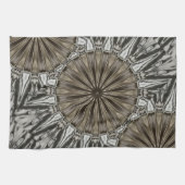 Stijlvol elegant Kaleidoscope Design Brown Grey Theedoek (Horizontaal)
