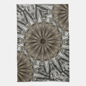 Stijlvol elegant Kaleidoscope Design Brown Grey Theedoek (Verticaal)