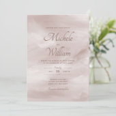 Stijlvol elegant klassieke blush roze bruiloft uit kaart (Staand voorkant)