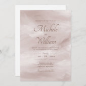 Stijlvol elegant klassieke blush roze bruiloft uit kaart (Voorkant / Achterkant)