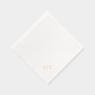 Stijlvol Elegant Koppel Hoek Bruilofts Monogram Folie Servetten
