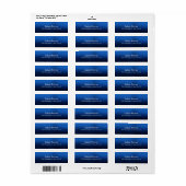 Stijlvol Elegant Modern Blauw Professioneel Etiket (Full Sheet)