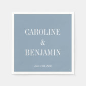 Stijlvol Elegant Modern Dusty Blue Custom Wedding Servet (Voorkant)