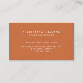 Stijlvol Elegant Monogram Minimalist Terracotta Visitekaartje (Achterkant)