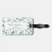 Stijlvol Elegant Monogram Waterverf Foliage Bagagelabel (Achterkant horizontaal)