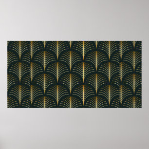 stijlvol elegant naadloze deco-herhaalde ventilat poster