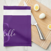 Stijlvol Elegant Paarse Eenvoudige Gestreepte Mono Theedoek (Quarter Fold)