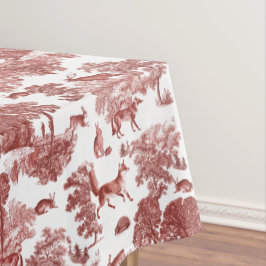 Stijlvol Elegant Red French Toile Fox Rabbit Tafelkleed