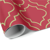 Stijlvol Elegant Rood Inpakpapier (Rol Hoek)