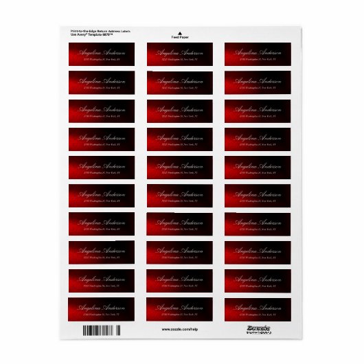 Stijlvol elegant rood wandhandschrift modern etiket (Full Sheet)