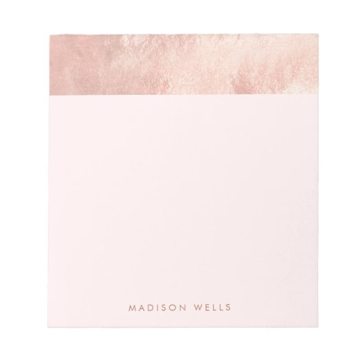 Stijlvol Elegant Roos Gold Pink Notitieblok (Voorkant)