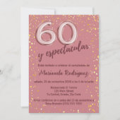 Stijlvol Elegant Roos Goud 60e Verjaardag Spaans Kaart (Voorkant)