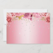 Stijlvol Elegant Roze Floral Afstuderen Kaart (Achterkant)