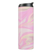 stijlvol, elegant roze marmer thermosbeker (Gedraaid links)