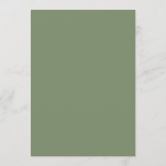 Stijlvol Elegant Sage Groen Bruiloft Menu (Achterkant)