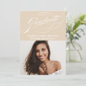 STIJLVOL ELEGANT SCRIPT 2 AFSTUDEREN FEESTUITNODIG KAART (Staand voorkant)