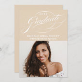 STIJLVOL ELEGANT SCRIPT 2 AFSTUDEREN FEESTUITNODIG KAART (Voorkant / Achterkant)