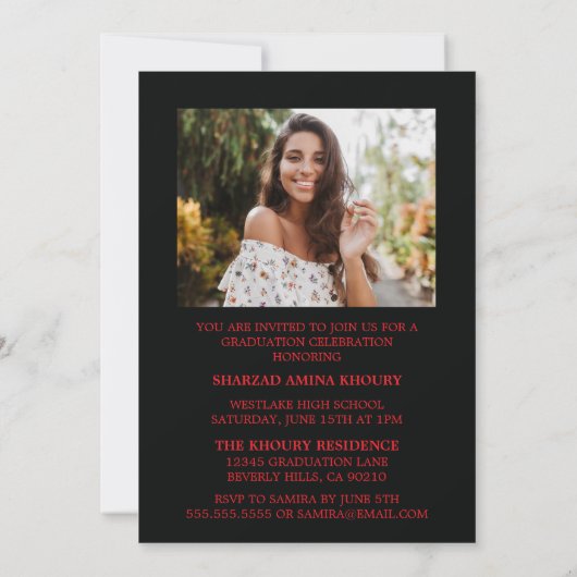 STIJLVOL ELEGANT SCRIPT 2 AFSTUDEREN FEESTUITNODIG KAART (Achterkant)