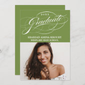 STIJLVOL ELEGANT SCRIPT 2 AFSTUDEREN FEESTUITNODIG KAART (Voorkant / Achterkant)