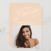 STIJLVOL ELEGANT SCRIPT 2 AFSTUDEREN FEESTUITNODIG KAART (Voorkant / Achterkant)