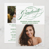 STIJLVOL ELEGANT SCRIPT 2 AFSTUDEREN FEESTUITNODIG KAART (Voorkant / Achterkant)