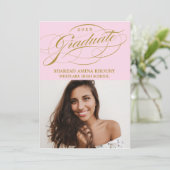 STIJLVOL ELEGANT SCRIPT 2 AFSTUDEREN FEESTUITNODIG KAART (Staand voorkant)