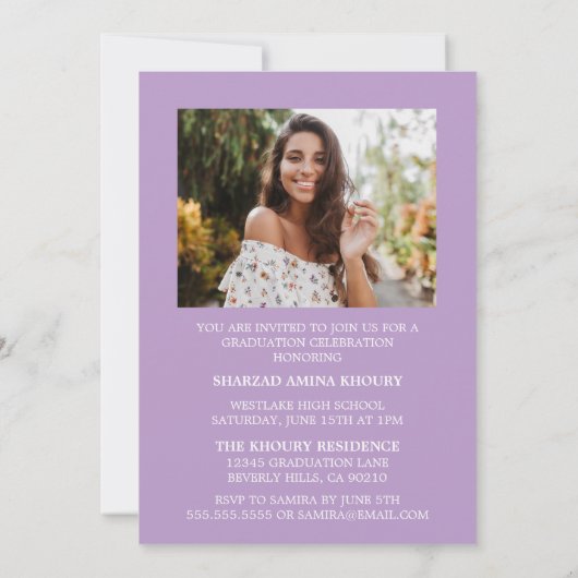 STIJLVOL ELEGANT SCRIPT 2 AFSTUDEREN FEESTUITNODIG KAART (Achterkant)