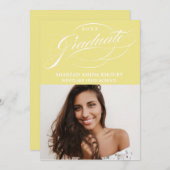 STIJLVOL ELEGANT SCRIPT 2 AFSTUDEREN FEESTUITNODIG KAART (Voorkant / Achterkant)