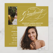 STIJLVOL ELEGANT SCRIPT 2 AFSTUDEREN FEESTUITNODIG KAART (Voorkant / Achterkant)