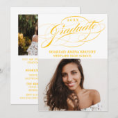 STIJLVOL ELEGANT SCRIPT 2 AFSTUDEREN FEESTUITNODIG KAART (Voorkant / Achterkant)