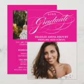 STIJLVOL ELEGANT SCRIPT 2 AFSTUDEREN FEESTUITNODIG KAART (Voorkant / Achterkant)