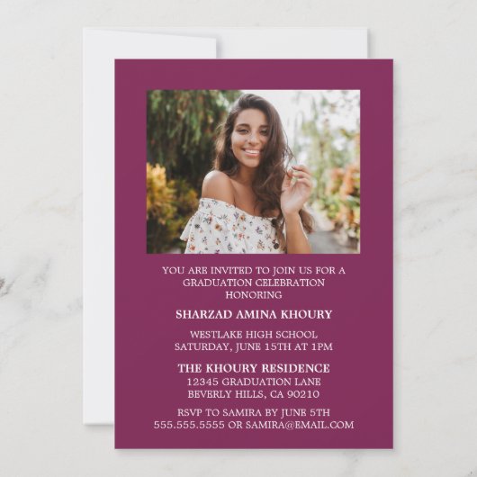 STIJLVOL ELEGANT SCRIPT 2 AFSTUDEREN FEESTUITNODIG KAART (Achterkant)