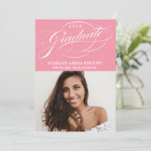 STIJLVOL ELEGANT SCRIPT 2 AFSTUDEREN FEESTUITNODIG KAART (Staand voorkant)